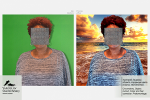 Ретушь, замена фона.