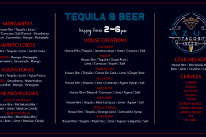 Меню для ресторана мексиканской кухни