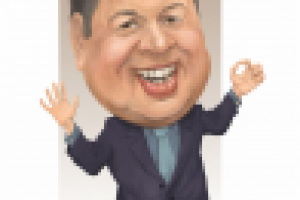 Пожарник (шарж-парадник, на пальцах показывает "полтинник")