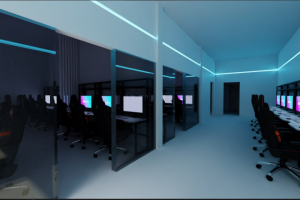 Визуализация интерьера компьютерного зала