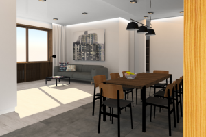 Гостиная с кухней