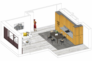 Гостиная с кухней