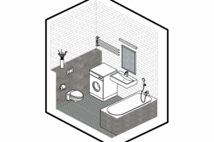 Санузел, аксонометрия