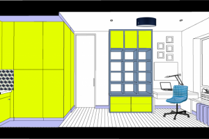 Гостиная, 3д-разрез