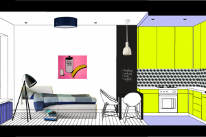 Гостиная, 3д-разрез