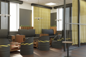 Общественное пространство в стиле лофт