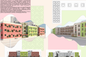 Оформление навесными конструкциями фасадов детского сада