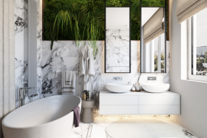 Санузел в спальне в стиле эко-минимализм