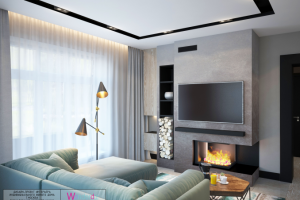 Интерьер гостиной в загородном доме