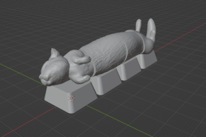 3D-модель кейкапа «Спящий котик» для 4 клавиш