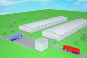 3D-схема офисно-складского комплекса