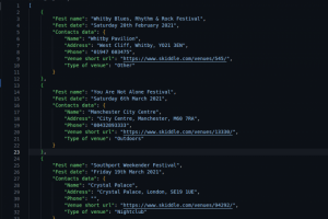 Парсинг данных с сайта skiddle