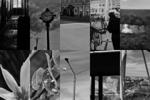 Небольшой коллаж в чёрно-белом цвете