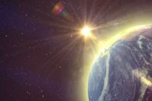 Видеоискусство - Рассвет в космосе.