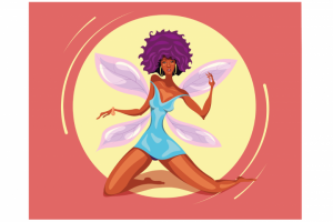 Иллюстрация - Афро девочка.