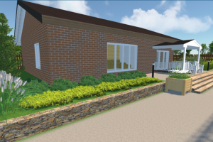 Жилой дом, баня. Концепция благоустройства