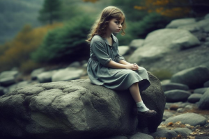 Эссе по фото - "Девушка на камне"