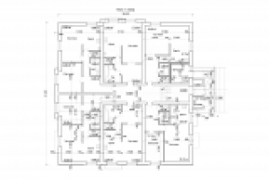 18 квартирный жилой дом, план 1 этажа