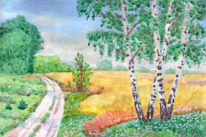 Пейзаж акварелью №2