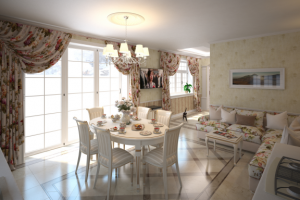 Гостиная и Кухня.