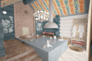 Интерьер банного дома "МЕДВЕЖИЙ УГОЛ" БО "ЛЕПОТА"