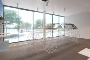 Промышленный дизайн скульптуры автомобиля для презентации стекол