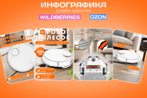 Карточка товара "Робот-пылесос" для wildberries