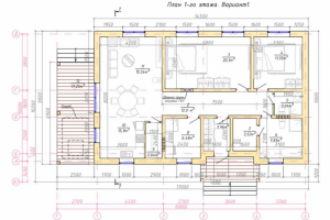 Эскиз одноэтажного загородного дома