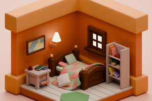 Спальня в изометрии