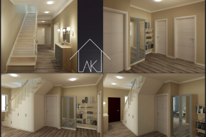 Интерьер коридора в частном доме.