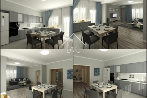 Интерьер кухни в частном доме.