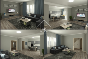 Интерьер гостиной в частном доме.