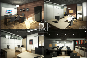 Интерьер кабинетов в офисе.