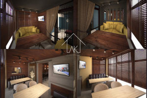 Интерьер кабинок в кафе.