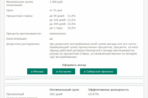 Приложение для Facebook. Вклады банка Регионалный кредит.