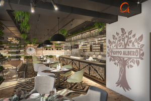 Дизайн и визуализация Ресторана Pioppo ALBERO