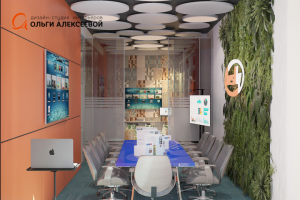 Разработка дизайна современного офиса площадью 390,0м2.