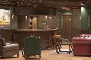 Мужской этаж в таунхаусе площадью 310,0м2.