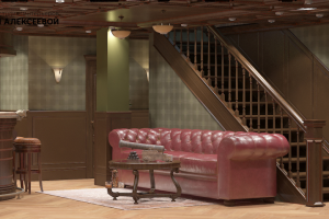 Мужской этаж в таунхаусе площадью 310,0м2.