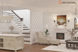 Американская классика в таунхаусе площадью 310,0м2 г. Москва.