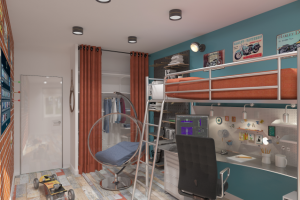 Дизайн и визуализация комнаты для подростка