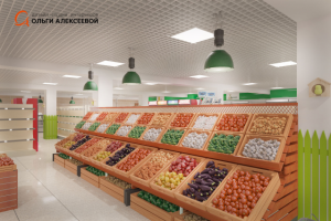 Супермаркет "Воробей" разработка дизайн-проекта