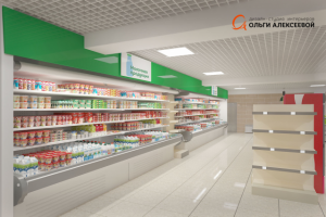 Супермаркет "Воробей" разработка дизайн-проекта