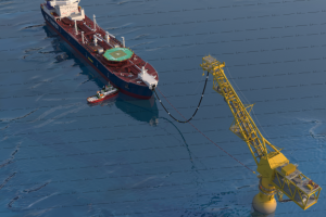 ВПУ с танкером и буксирами. 3d-моделирование