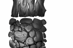 Тональные отношения в текстурах дерева и камня