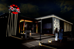 Визуализация экстерьерного освещения ресторана