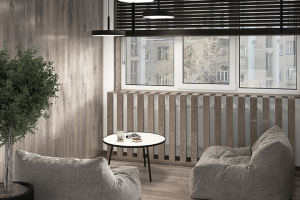 Визуализация зоны отдыха в офисном помещении