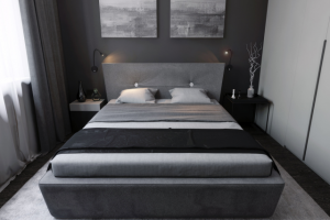 Спальня в оттенках серого