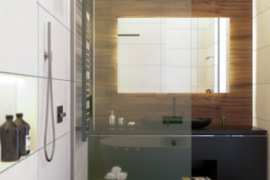 ванная комната в дизайн-проекте в старом фонде в СПБ