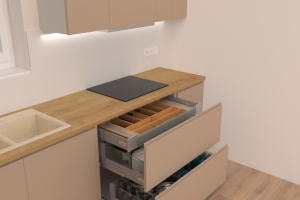 Визуализация ящиков для кухни